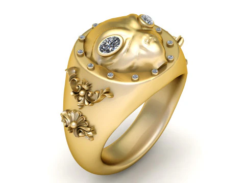 3D-МОДЕЛЬ ДЛЯ ДРУКУ ОБЛИЧЧЯ ІНЖУЖИХ З ДІАМАНТАМИ 3D Принт Модель