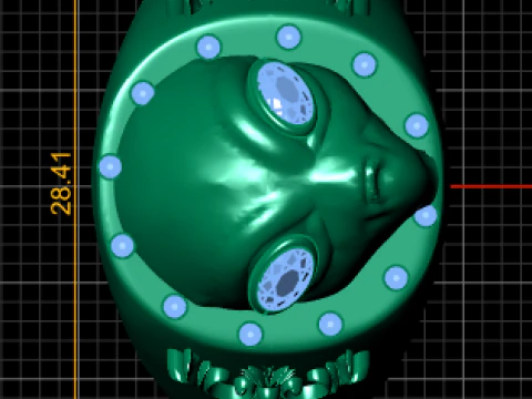 ALIEN FACE DIAMOND RING 3D PRINTABLE MODEL 3D Print Model
