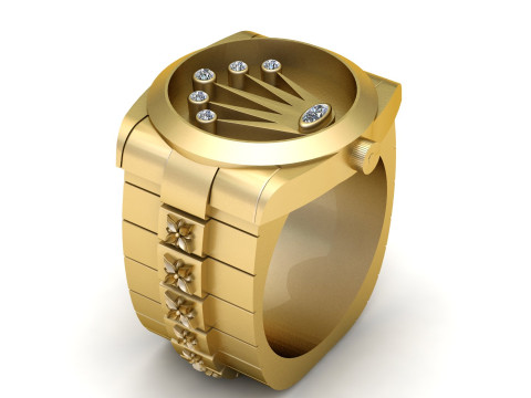 LUXURY LOGO RING 3D PRINTABLE MODEL 3D Print Model