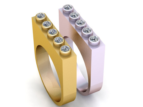 ELEGANCE DIAMONDS RING 3D PRINTABLE MODEL 3D प्रिंट मॉडल