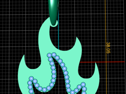 FIRE SYMBOL PENDANT 3D PRINTABLE MODEL Modelo de Impressão 3D