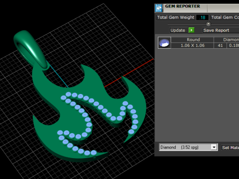 FIRE SYMBOL PENDANT 3D PRINTABLE MODEL Modelo de Impressão 3D