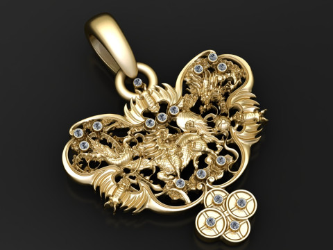 UNIQUE BUTTERFLY SHAPE PENDANT 3D PRINTABLE MODEL 3Dプリントモデル
