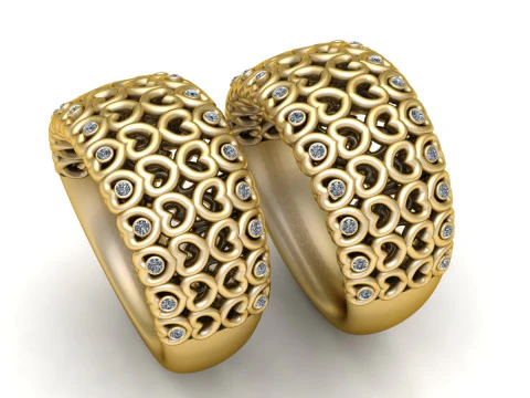HEARTS DESIGN PRECIOUS RING 3D PRINTABLE MODEL 3D Print Model