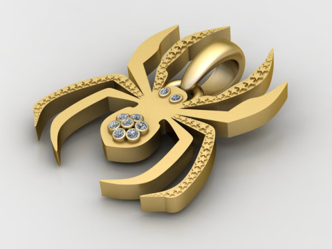 SPIDER ANIMAL PENDANT 3D PRINTABLE MODEL Modelo de impresión 3D