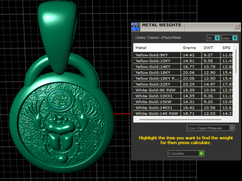 GOLDEN SCARAB ANIMAL COIN PENDANT 3D PRINTABLE MODEL Modelo de impresión 3D