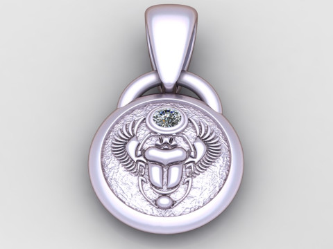 GOLDEN SCARAB ANIMAL COIN PENDANT 3D PRINTABLE MODEL Modelo de impresión 3D
