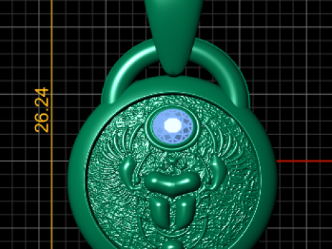 GOLDEN SCARAB ANIMAL COIN PENDANT 3D PRINTABLE MODEL Modelo de impresión 3D