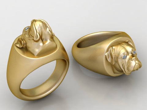DOG ANIMAL FACE RING 3D PRINTABLE MODEL 3D प्रिंट मॉडल