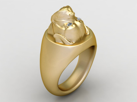 DOG ANIMAL FACE RING 3D PRINTABLE MODEL 3D प्रिंट मॉडल