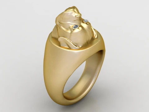 DOG ANIMAL FACE RING 3D PRINTABLE MODEL 3D Print Model