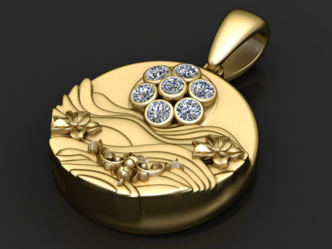 DESERT AREA COIN PENDANT 3D PRINTABLE MODEL 3D Принт Модель
