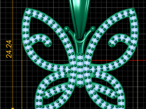 PENDENTE STILE FARFALLA HIP HOP MODELLO STAMPABILE 3D Modello di stampa 3D