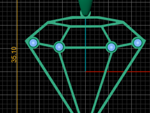 DIAMOND SHAPE GOLDEN PENDANT 3D PRINTABLE MODEL Modello di stampa 3D