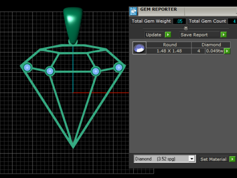 DIAMOND SHAPE GOLDEN PENDANT 3D PRINTABLE MODEL Modello di stampa 3D