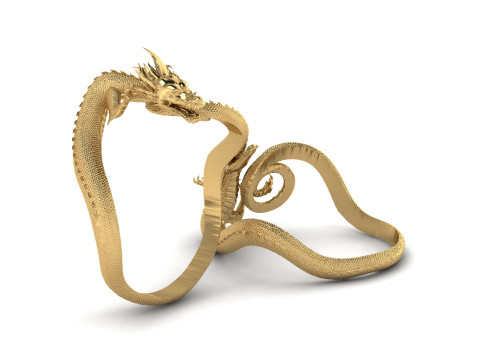 CHINESE DRAGON RING 3D PRINTABLE MODEL 3D 打印模型
