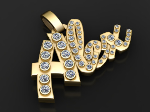 ALEX NAME GOLDEN PENDANT 3D PRINTABLE MODEL 3D-printmodel