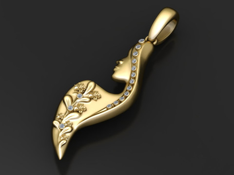 WOMEN DESIGN FILIGREE PENDANT 3D PRINTABLE MODEL 3D Принт Модель
