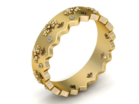 BAGUE DE CONCEPTION DE FLEURS PR&Eacute;CIEUSES MOD&Egrave;LE IMPRIMABLE 3D Modèles 3D en vedette