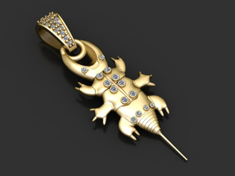 GOLDEN BEETLE INSECT PENDANT 3D PRINTABLE MODEL 3D-printmodel