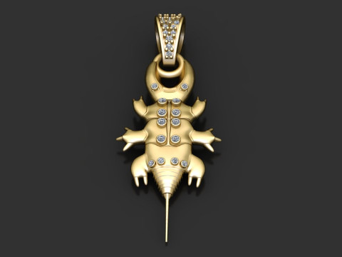 GOLDEN BEETLE INSECT PENDANT 3D PRINTABLE MODEL 3Dプリントモデル