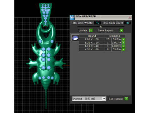 GOLDEN BEETLE INSECT PENDANT 3D PRINTABLE MODEL 3Dプリントモデル