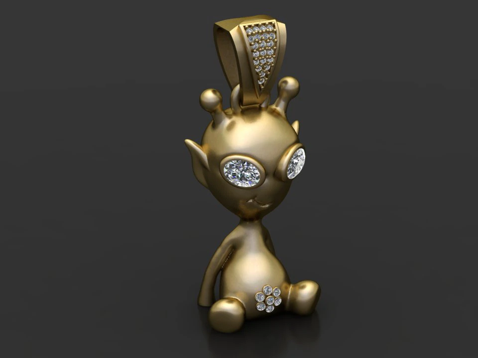 BABY ALIEN PENDANT 3D PRINTABLE MODEL 3D Print Model .c4d .max .obj .3ds .fbx .stl .blend 