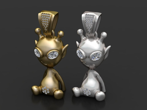 BABY ALIEN PENDANT 3D PRINTABLE MODEL 3D Print Model