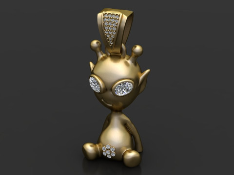 BABY ALIEN PENDANT 3D PRINTABLE MODEL 3D Print Model