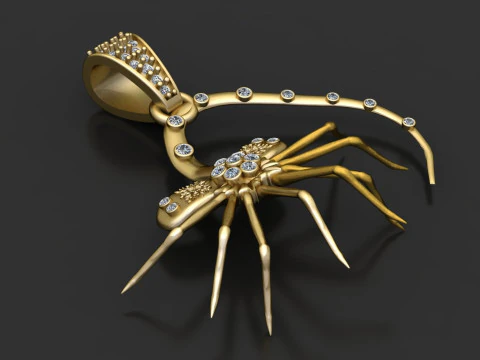 SPIDER ANIMAL DIAMOND PENDANT 3D PRINTABLE MODEL 3D Print Model