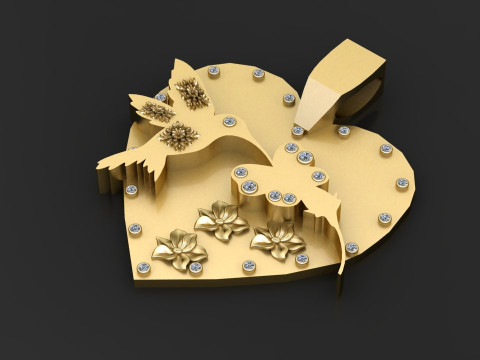 BIRD HEART SHAPE PENDANT 3D PRINTABLE MODEL 3D Print Model
