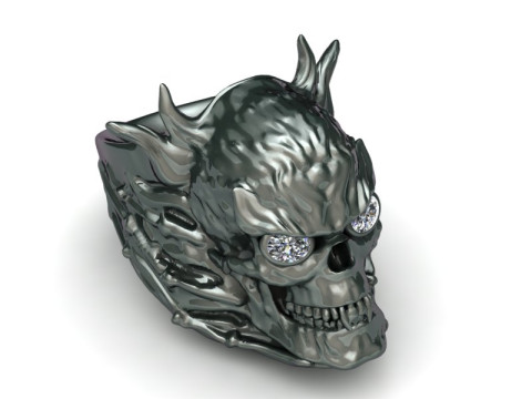 DANGER SKULL FACE MEN RING 3D PRINTABLE MODEL 3D प्रिंट मॉडल