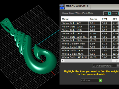 STYLISH FISHHOOK DIAMOND PENDANT 3D PRINTABLE MODEL 3D Print Model