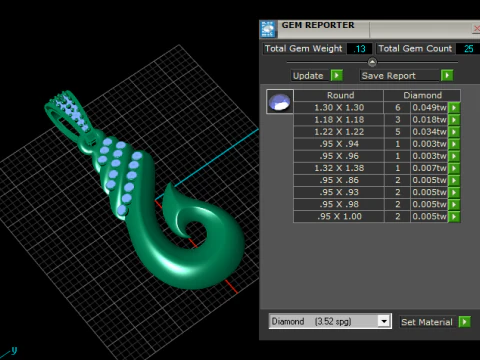 STYLISH FISHHOOK DIAMOND PENDANT 3D PRINTABLE MODEL 3D Print Model