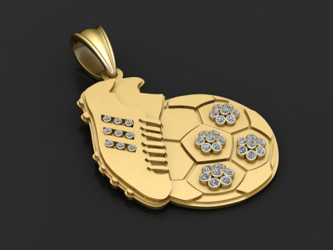 SHOE AND FOOTBALL PENDANT 3D PRINTABLE MODEL Modèles 3D en vedette