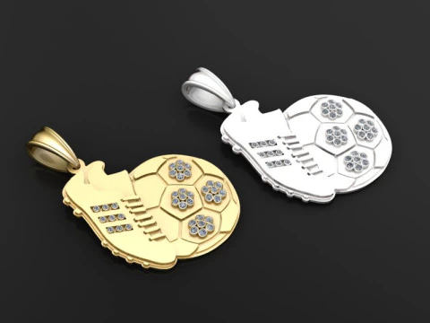 SHOE AND FOOTBALL PENDANT 3D PRINTABLE MODEL 3D Print Model