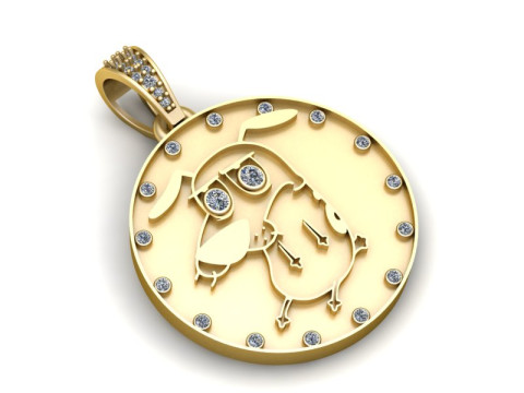 CARTOON CHARACTER COIN GOLD PENDANT 3D PRINTABLE MODEL 3D Print Model