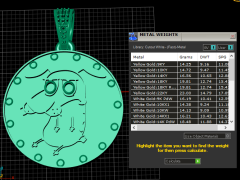 CARTOON CHARACTER COIN GOLD PENDANT 3D PRINTABLE MODEL Modelo de Impressão 3D