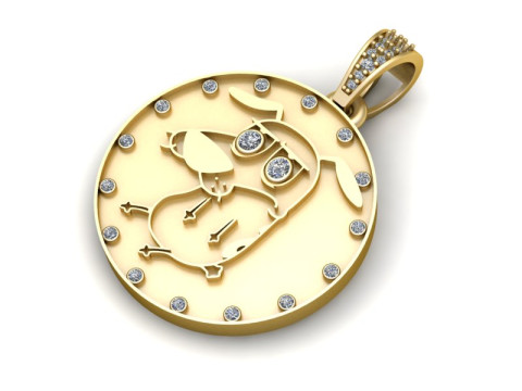 CARTOON CHARACTER COIN GOLD PENDANT 3D PRINTABLE MODEL Modelo de Impressão 3D