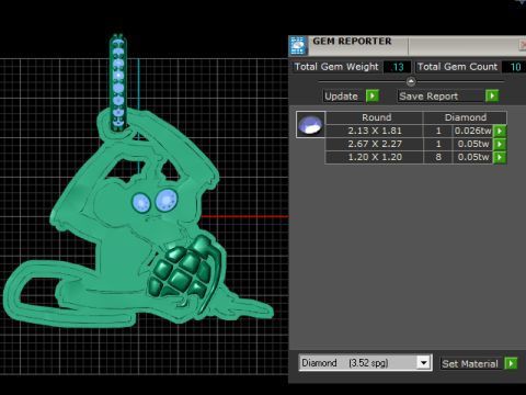MONKEY ANIMAL GRENADE PENDANT 3D PRINTABLE MODEL Modèles 3D en vedette