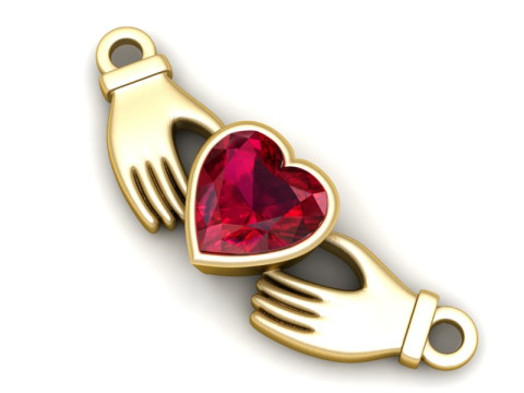HUMAN HANDS AND HEART PENDANT 3D PRINTABLE MODEL 3D Print Model