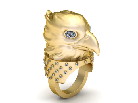 EAGLE BIRD FACE RING 3D PRINTABLE MODEL Modèles 3D en vedette