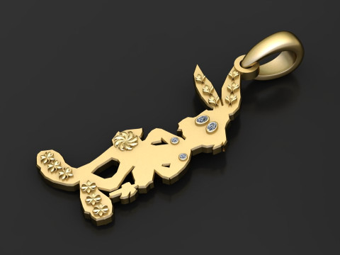 BUNNY RABBIT CHARACTER PENDANT 3D PRINTABLE MODEL 3D-printmodel