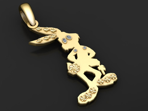BUNNY RABBIT CHARACTER PENDANT 3D PRINTABLE MODEL 3D Принт Модель