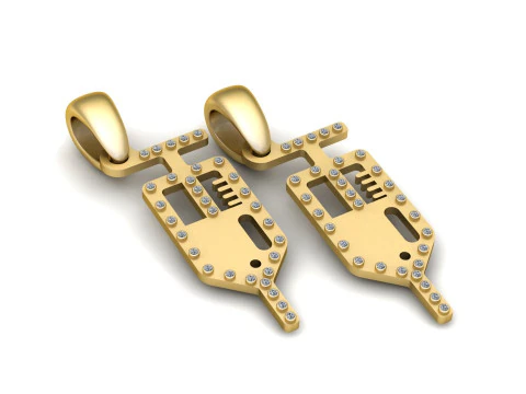 UNIQUE GOLD KEY PENDANT 3D PRINTABLE MODEL 3D Print Model