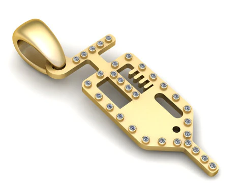 UNIQUE GOLD KEY PENDANT 3D PRINTABLE MODEL 3D Print Model