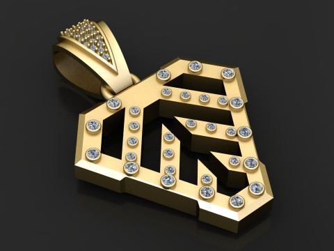 UNIQUE DIAMOND SHAPE PENDANT 3D PRINTABLE MODEL 3D Принт Модель