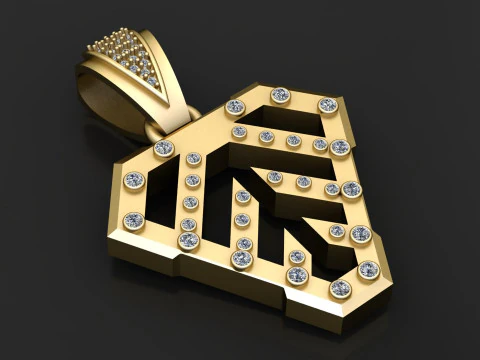 MOD&Egrave;LE IMPRIMABLE 3D DE PENDENTIF EN FORME DE DIAMANT UNIQUE Modèles 3D en vedette