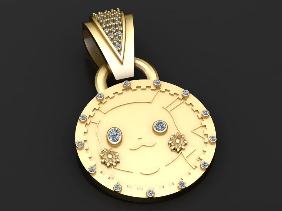 PICKACHU CARTOON CHARACTER PENDANT 3D PRINTABLE MODEL 3D Print Model .c4d .max .obj .3ds .fbx .stl .blend 