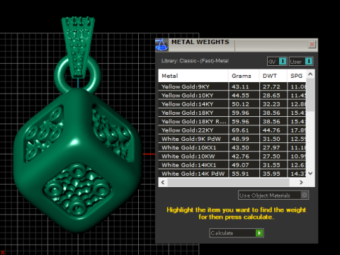 GOLD DICE DIAMOND PENDANT 3D PRINTABLE MODEL 3D प्रिंट मॉडल
